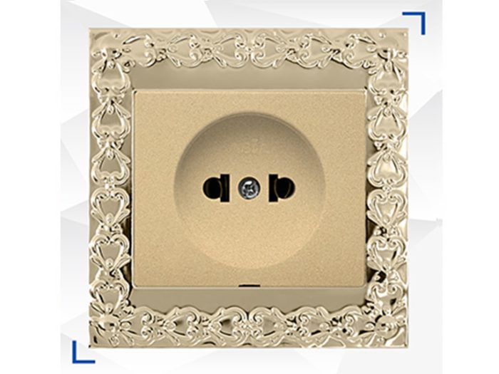 کلید و پریز الماس طرح لوکس طلایی آسیا الکتریک از رزمهر الکتریک اصفهان