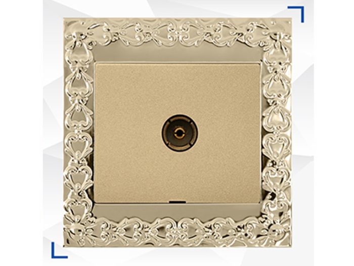 کلید و پریز الماس طرح لوکس طلایی آسیا الکتریک از رزمهر الکتریک اصفهان